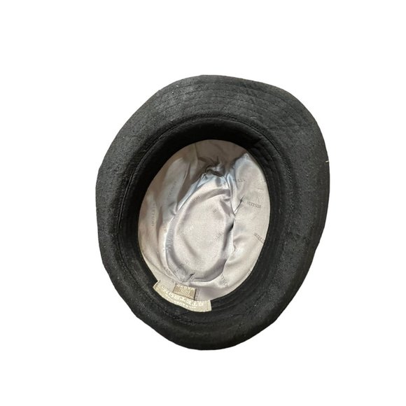 All American Stetson Fedora Hat Black 100% polyester Size L/XL NWOT Herringbone - Picture 4 of 5